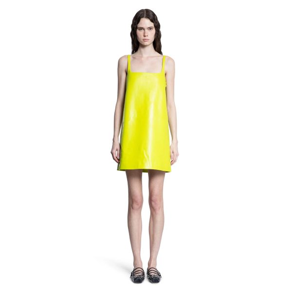 Shiny Leather A-Line Mini Dress