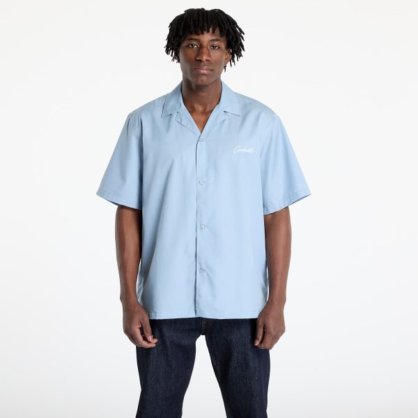 Shirt Carhartt WIP S/S Delray Shirt UNISEX Frosted Blue/ White XS