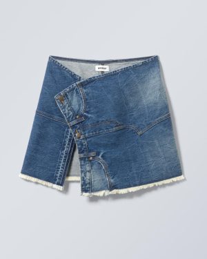 Short Denim Wrap Skirt