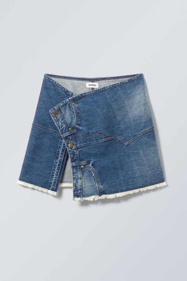 Short Denim Wrap Skirt