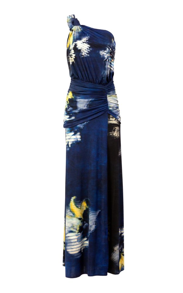 Silvia Tcherassi - Antara Asymmetric Floral Dress - Blue - L - Only At Moda Operandi