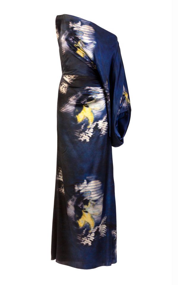 Silvia Tcherassi - Dotty Asymmetric Silk Dress - Blue - S - Only At Moda Operandi