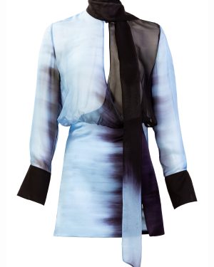 Silvia Tcherassi - Imelda Sheer Mini Dress - Blue - L - Only At Moda Operandi