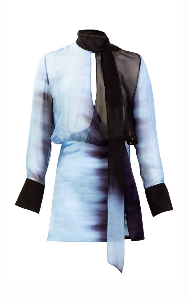 Silvia Tcherassi - Imelda Sheer Mini Dress - Blue - L - Only At Moda Operandi