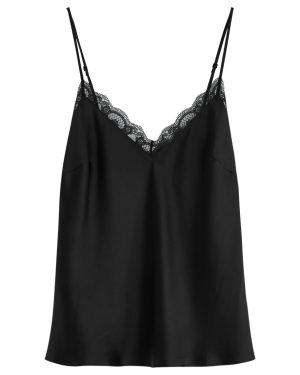 Simone PRLE Love Me Lace-trim Silk-satin Camisole top - Black - XL (UK16 / XL)