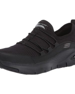 Skechers Women's Low-Top Trainers Sneaker Black Mesh Trim 9.5 Wide
