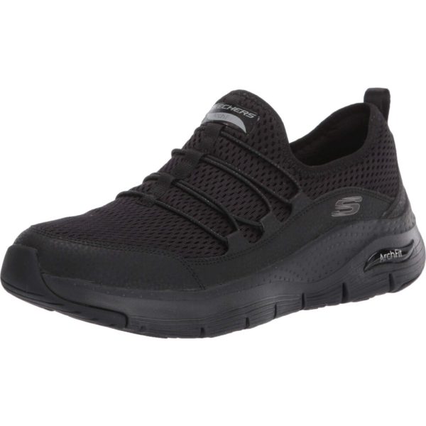 Skechers Women's Low-Top Trainers Sneaker Black Mesh Trim 9.5 Wide