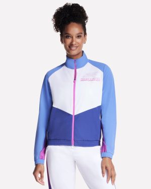 Skechers Women's Peak Track Jacket in White, Size XS | Polyester/Spandex