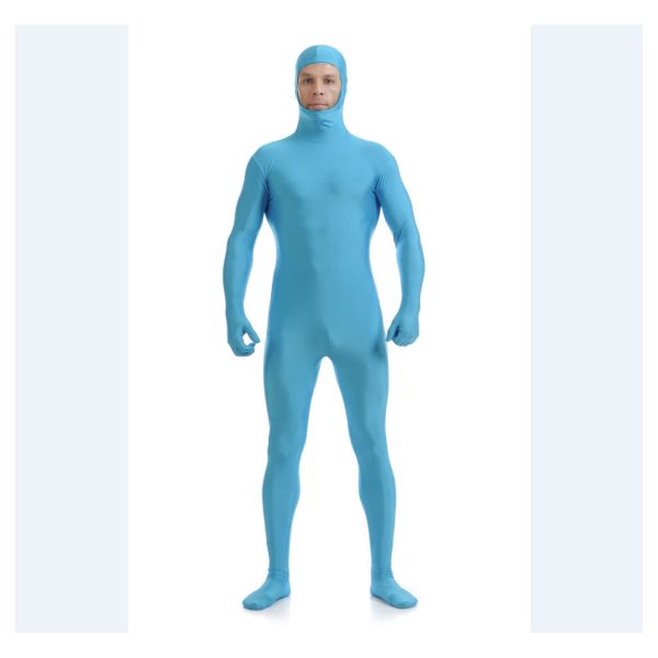 (Sky blue, S(Tag S=US XXS)) Fancy Halloween Morphsuit Adult Costume Morph Suit Cosplay Costume Bodysuit