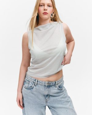 Sleeveless Boatneck Tank Top
