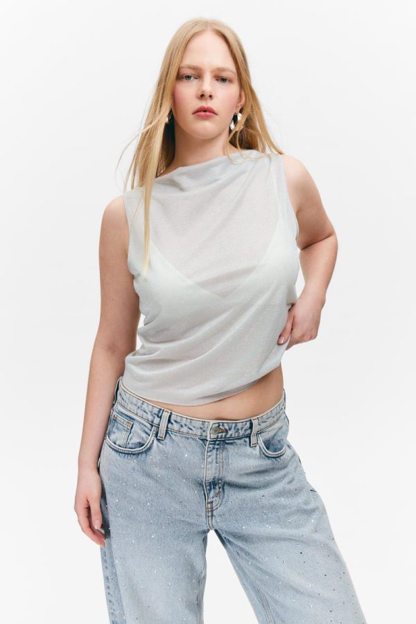 Sleeveless Boatneck Tank Top