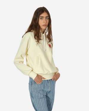 Small Heart Hooded Sweatshirt Beige