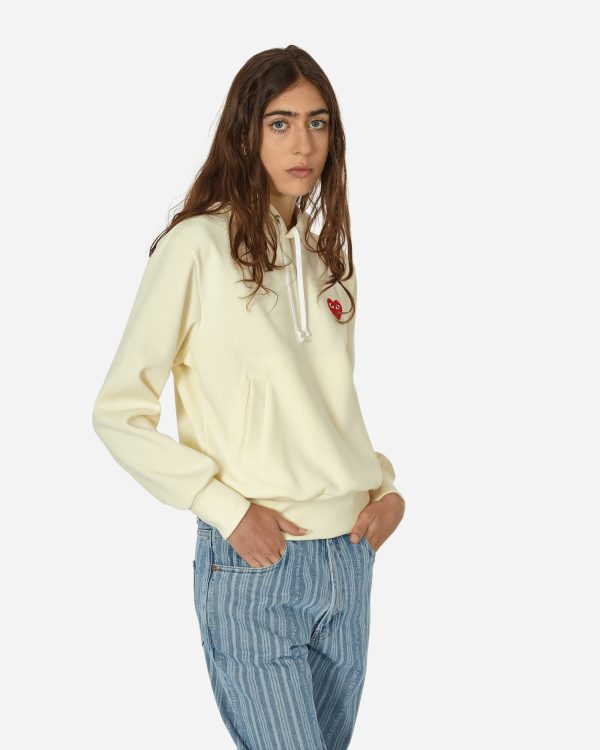 Small Heart Hooded Sweatshirt Beige