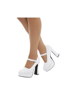 Smiffy's 43075m 70's Ladies Platform Shoe (uk 5/us 8) - ladies 70s platform shoes adults 60s gogo boots hippie fancy dress accessory