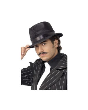 Smiffy's Indestructible Fedora Hat With Silk Band - Black - fedora hat indestructible fancy dress gangster