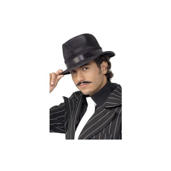 Smiffy's Indestructible Fedora Hat With Silk Band - Black - fedora hat indestructible fancy dress gangster