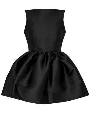 Solace London Simona Peplum Faille top - Black - 12 (UK12 / M)