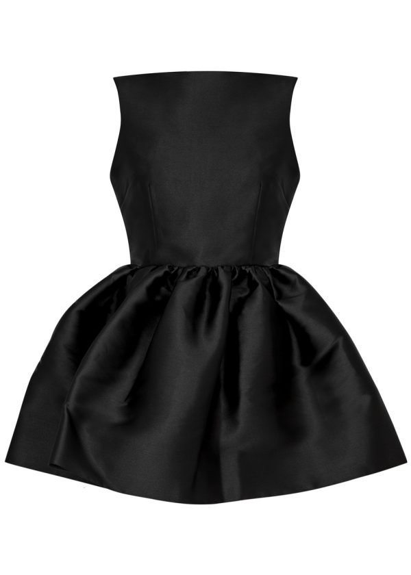 Solace London Simona Peplum Faille top - Black - 12 (UK12 / M)