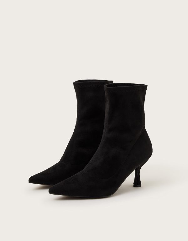 Sophia Heeled Sock Boots Black