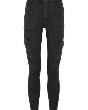 Spanx Black Stretch-twill Cargo Trousers - L