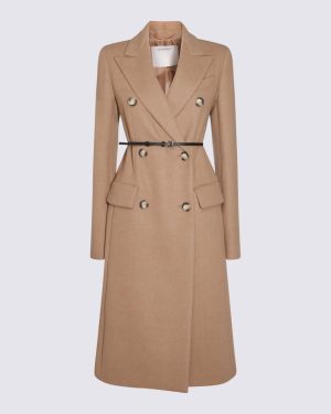 SportMax Beige Wool Ghia Coat