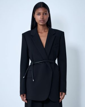 Sportmax Belted Single-breasted Blazer - Woman Blazers Black It - 42