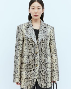 Sportmax Python-print Oversized Leather Blazer - Woman Blazers Brown It - 40
