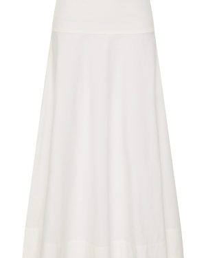 St. Agni - Circle Hem Cotton-Blend Maxi Skirt - White - L - Only At Moda Operandi