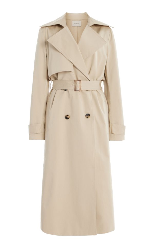 St. Agni - Organic Cotton-Blend Trench Coat - Tan - XL - Moda Operandi