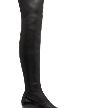 St. Agni - Sock Leather High Boots - Black - IT 39 - Moda Operandi