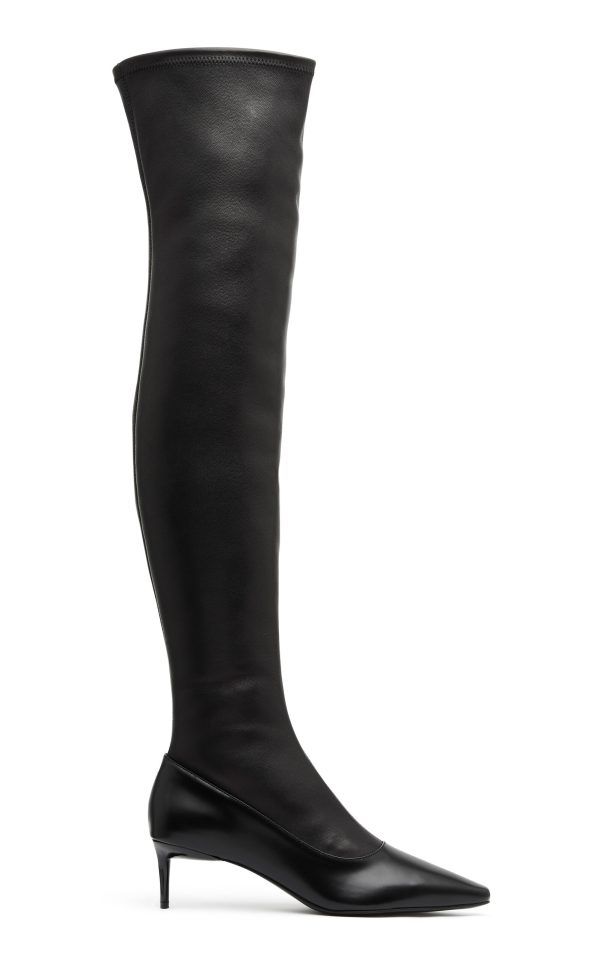 St. Agni - Sock Leather High Boots - Black - IT 39 - Moda Operandi