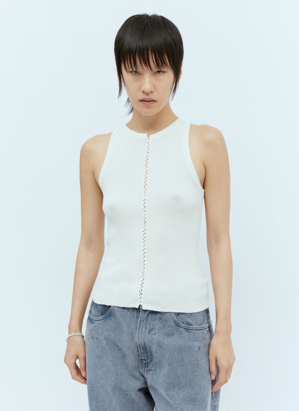St. Agni Stitch Detail Tank Top - Woman Tops White L