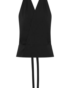 St. Agni - Wrap Cotton-Blend Halter Top - Black - XXS - Only At Moda Operandi