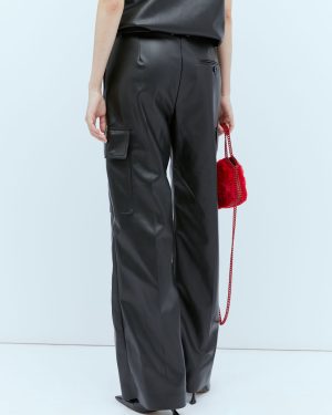 Stella McCartney Cargo Vegan Leather Pants - Woman Pants Black It - 40