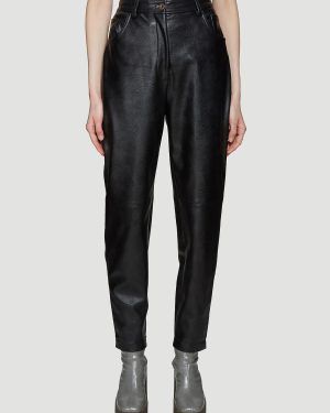 Stella McCartney Hailey Faux Leather Trousers - Woman Pants Black It - 44