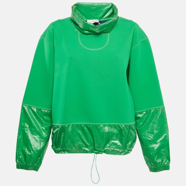Stella McCartney x Adidas Green Nylon Knit Turtle Neck Sweatshirt M