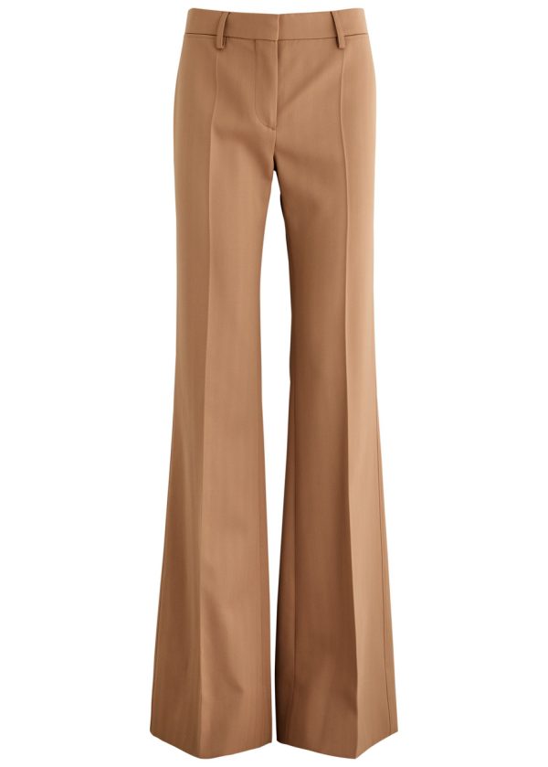 Stella Mccartney Flared-leg Wool-blend Trousers - Beige - 44 (UK12 / M)