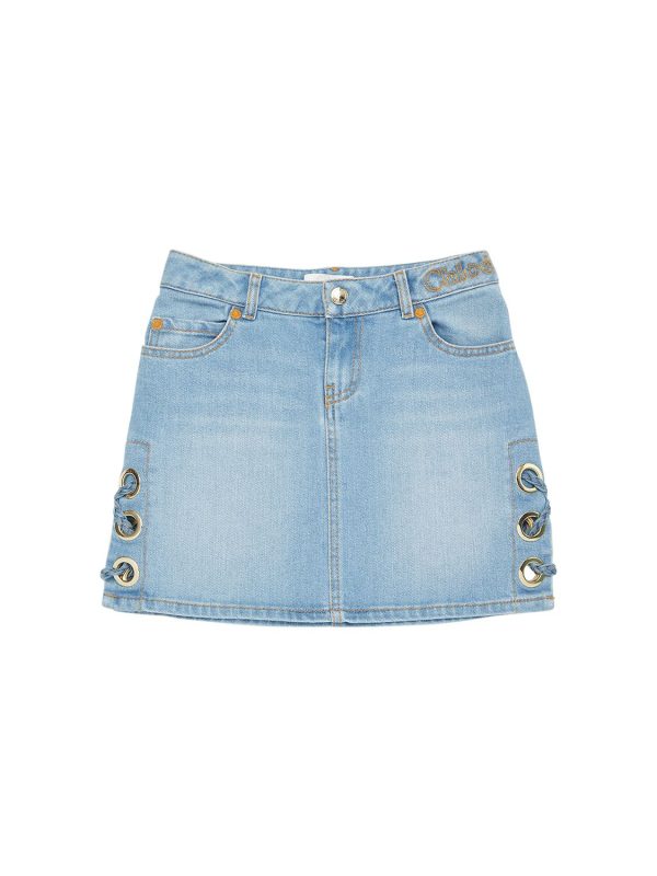 Stretch Denim Mini Skirt