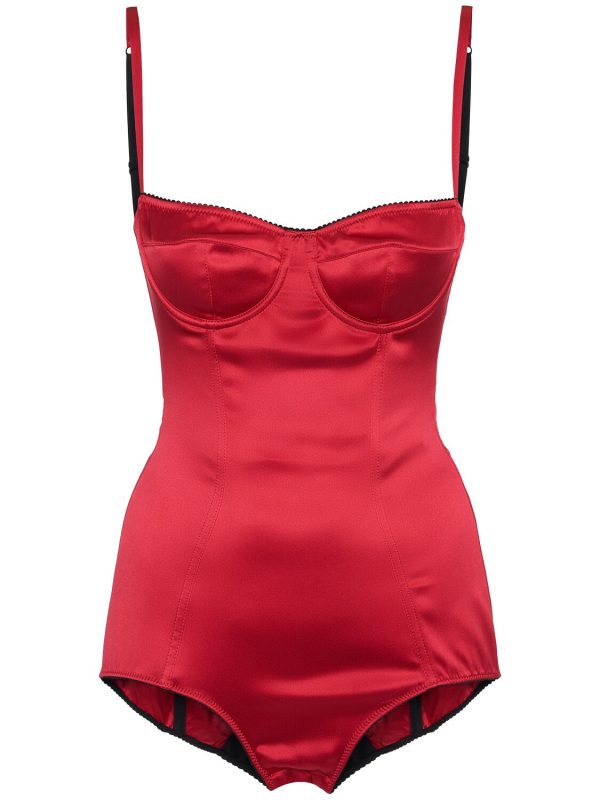 Stretch Silk Satin Bodysuit