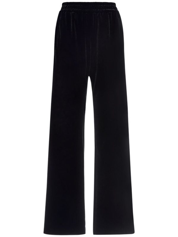 Stretch Velvet Flared Pants