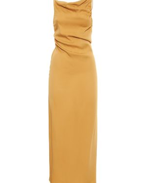 Stretch Viscose Draped Backless Dress