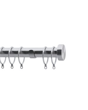 Stud End Cap Fixed Complete Single Curtain Pole and Hardware Set