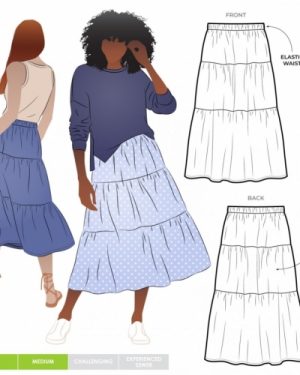 Style Arc Paper Sewing Pattern Lila Tiered Skirt