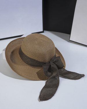 Summer Straw Hat With Bowknot Beach Foldable Sun Hat For Women 2025