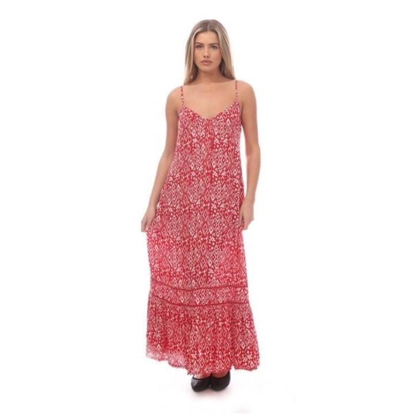 Superdry Vintage Long Beach Camisole Dress - Red