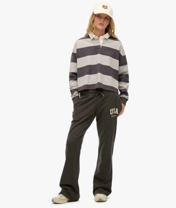 Superdry Women's Athletic Essentials Low Rise Flare Joggers Dark Grey / Charcoal - Size: 14