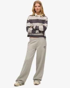 Superdry Women's Athletic Essentials Wide Leg Joggers Grey / Grey Marl - Size: 12