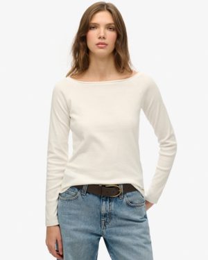 Superdry Women's Bardot Off Shoulder Top White / Off White - Size: 10