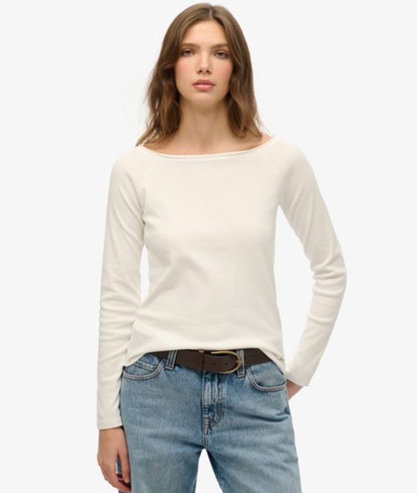 Superdry Women's Bardot Off Shoulder Top White / Off White - Size: 10