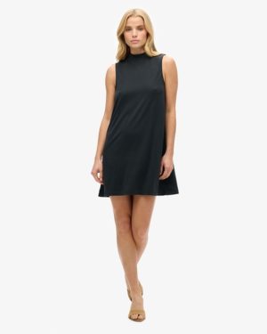 Superdry Women's Classic Sleeveless A-Line Mini Dress, Black, Size: 12